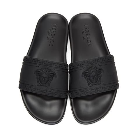 versace slides black.